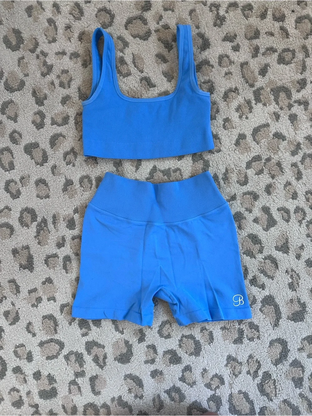Bombshell Seamless High-Waist Athletic Shorts and Sports Bra – Periwinkle - Picture 5 of 7